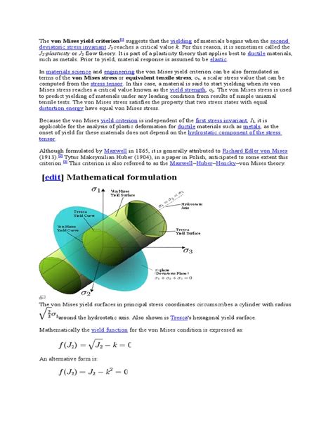 The Von Mises Yield Criterion | Yield (Engineering) | Classical Mechanics | Free 30-day Trial ...