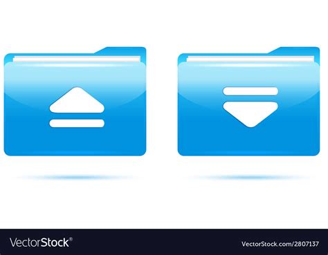 Blue folder download Royalty Free Vector Image