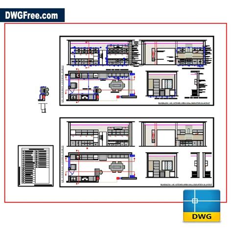 Modular Kitchen DWG Free [Desenho 2020] no AutoCAD Blocks 2D.