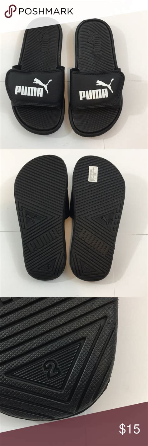 PUMA Boys Adjustable Slides Sandals | Black puma slides, Slides sandals, Puma