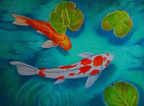 Koi fish. Colour pencils. on Behance