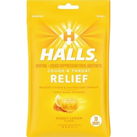 MONDELEZ HALLS LEMON COUGH DROP 30 CNT BAG - Midwest Distribution