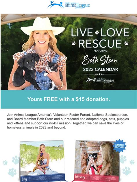 North Shore Animal League: Help save lives with our 2023 Calendar ...