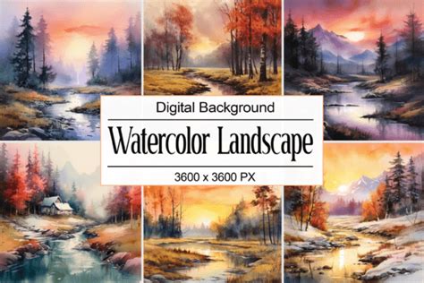 Watercolor Landscape Graphic by Pro Designer Team · Creative Fabrica