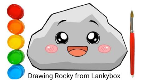 Drawing and Colouring Lankybox Rocky | Menggambar dan mewarnai Lankybox Rocky - YouTube