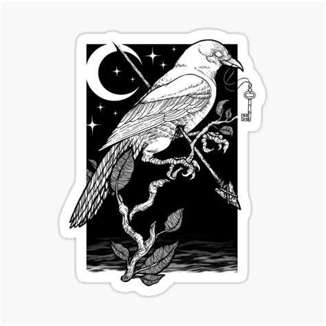 "Night Crow" Sticker for Sale by deniart | Redbubble