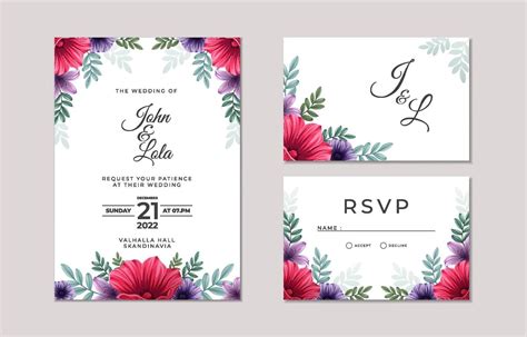 Wedding Invitation Template 2200065 Vector Art at Vecteezy