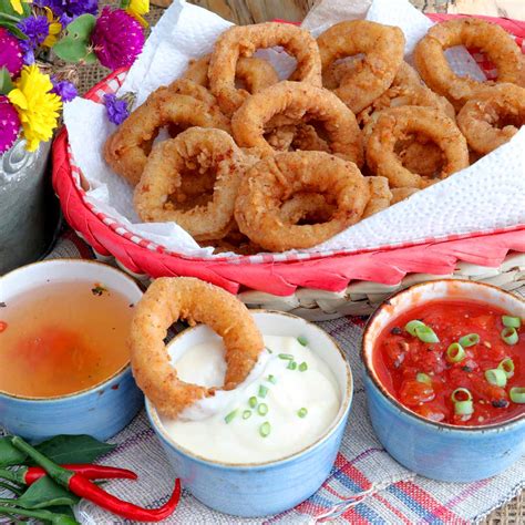 Spicy Crispy Fried Calamares with 3 Different Dips | Foxy Folksy