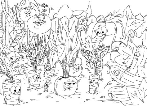 Free Coloring Pages of Vegetable Gardens