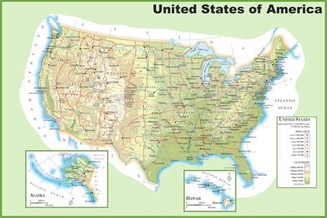 USA physical map | United states map, Map, Usa map