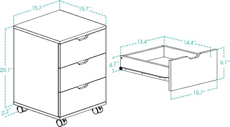 Buy VICLLAX 3 Drawer Mobile File Cabinet, Under Desk Storage Filing Cabinet for Home Office ...