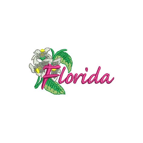 City / State: USA State Flower Florida Orange Blossom | Embroidery ...