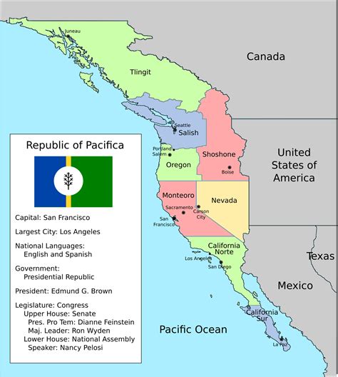 Pacifica: An Independent West Coast of North America : r/imaginarymaps