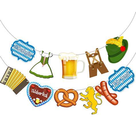 Buy Blulu Oktoberfest Banner, Bavarian German Party Bunting Garland, Multicolor, 13.78 x 7.09 ...