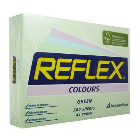 Reflex Colours 80gsm A4 Copy Paper Green 500 Sheets | Officeworks