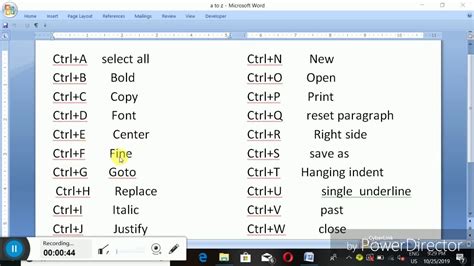 Ctrl A To Z Shortcut Keys - Printable Templates Free