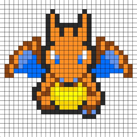 Charizard Kandi Pattern | Pixel art pokemon, Pokemon bead, Pixel art