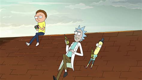 TV Show Rick and Morty Morty Smith Rick Sanchez Are Sitting On Rooftop 4K HD Movies Wallpapers ...