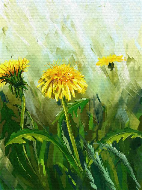 Dandelion Painting Painting by Marcin Moderski