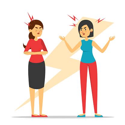 Two Women Argue Vector Isolated Stock Illustration - Download Image Now - Conflict, Adult, Anger ...