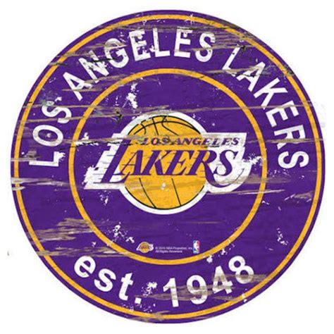 Fan Creations NBA Distressed Round Sign | Los angeles lakers, Lakers sign, Lakers