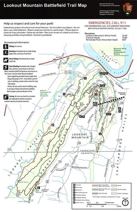 Lookout Mountain Trails Map 2016 reduced size | Lookout mountain, Mountain trails, Day hike