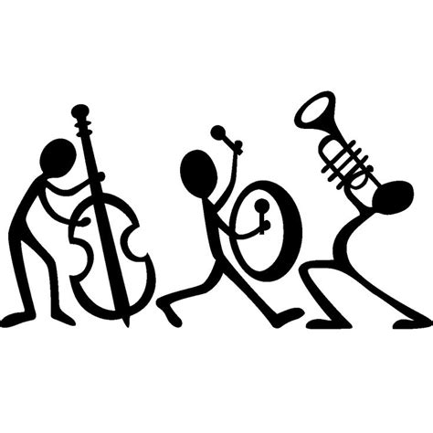 Sticker Musiciens avec instruments | Music notes art, Music silhouette ...