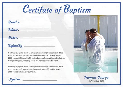 Water Baptism Printable Certificate Editable Template, 43% OFF