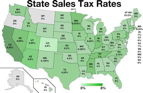 Sales Tax By State Map - Printable Map