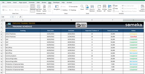 Employee Training Tracker Template Excel Free - Printable Form ...