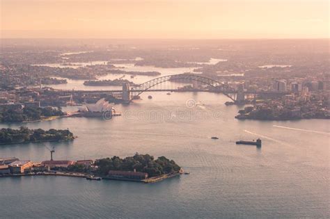 Aerial View of Sydney Harbour with Bridge and Waterfront Historic ...