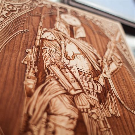 Laser Engraved Wooden Poster by SpaceWolf - StarWars | Laser engraved ideas, Laser engraving ...