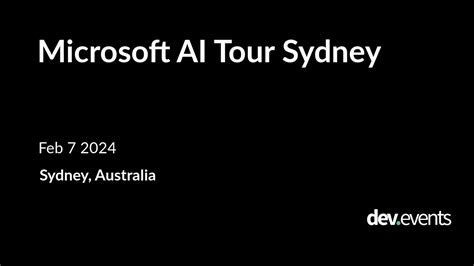 Microsoft AI Tour Sydney