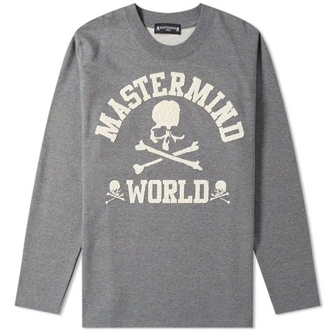 MASTERMIND WORLD 3D Print Logo Crew Sweat Top Grey MASTERMIND WORLD