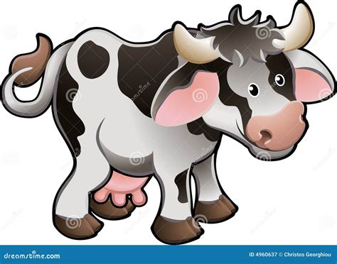 Cute Dairy Cow Vector Illustration Stock Vector - Illustration: 4960637