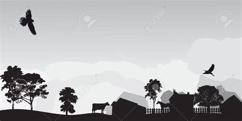 Farm Silhouette Vector at Vectorified.com | Collection of Farm ...