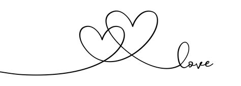 Continuous one line drawing hearts symbol embracing vector 3409989 ...