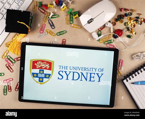 In this photo illustration, The University of Sydney logo seen ...