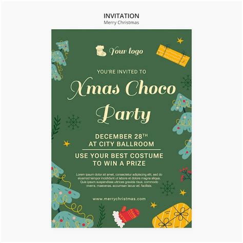 Free PSD | Christmas party invitation template