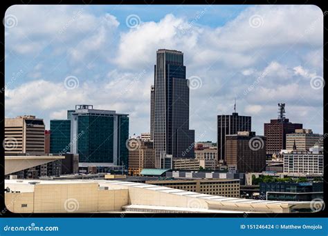 Aerial View of Downtown Omaha Nebraska Skyline. Stock Photo - Image of ...