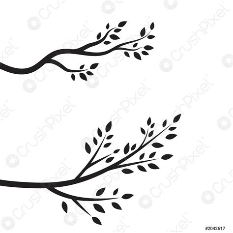 Tree branch vector ilustration design - stock vector 2042617 | Crushpixel