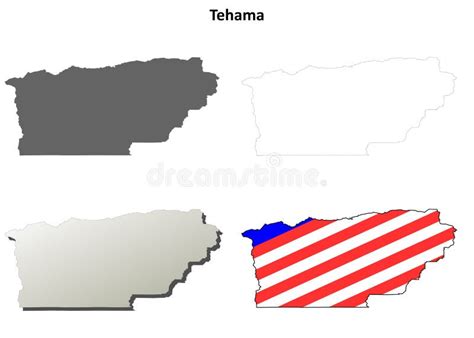 Tehama County, California Outline Map Set Stock Vector - Illustration of tehama, region: 114528476