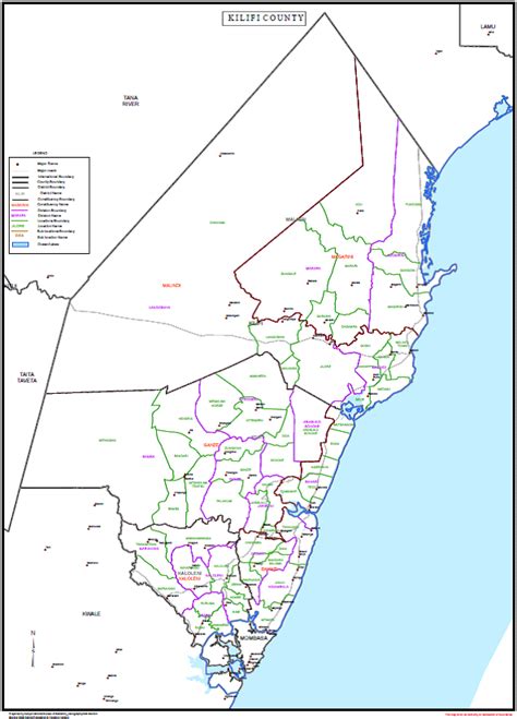 Kilifi county sub counties : Wards, Map, and other county details - Wikitionary254