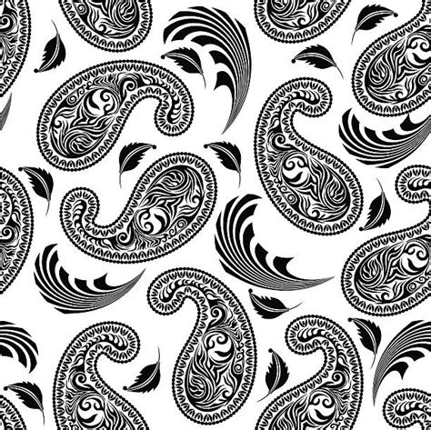 Black And White Paisley Silhouettes Illustrations, Royalty-Free Vector Graphics & Clip Art - iStock