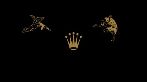 1280x720 resolution | Rolex logo, logo, black background, drawing ...