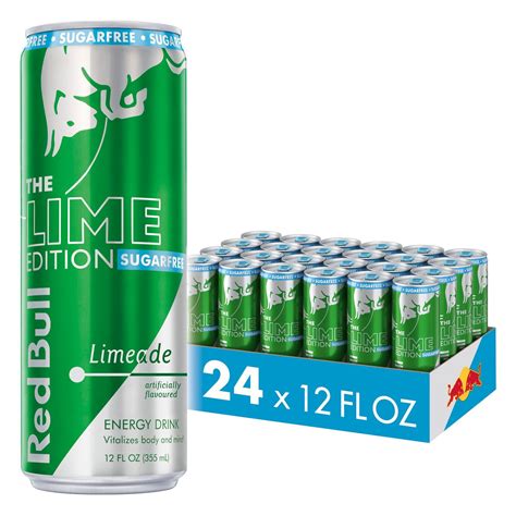 (24 Cans) Red Bull Energy Drink, Sugarfree Limeade, 12 fl oz, Lime ...