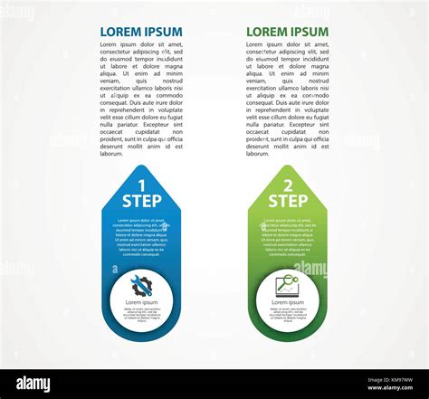 Vector illustration. An infographic template with 2 steps and an image ...