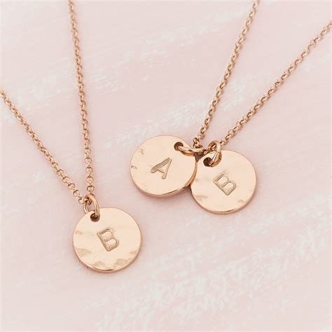 Personalised Hammered Double Initial Disc Necklace By Bloom Boutique | notonthehighstreet.com