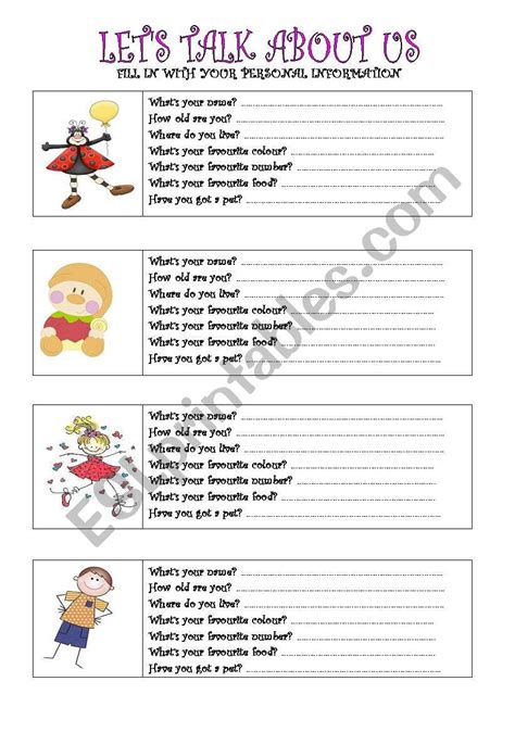 Personal Information for Kids - ESL worksheet by rose95