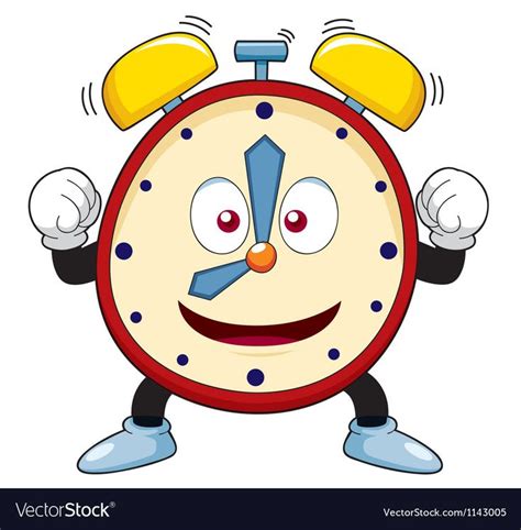 Cartoon alarm clock vector image on VectorStock | Cartoon clip art, Cartoon drawings, Clock drawings